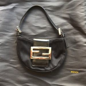 Small Mini Black Womens Fendi Handbag Purse
